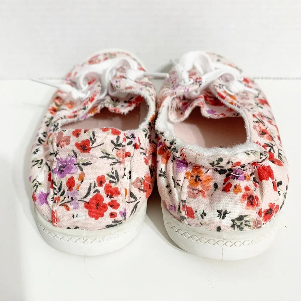 Time and Tru Memory Foam Floral Pink Lace Up Slip On Tru’s Scrunch Back Sneakers